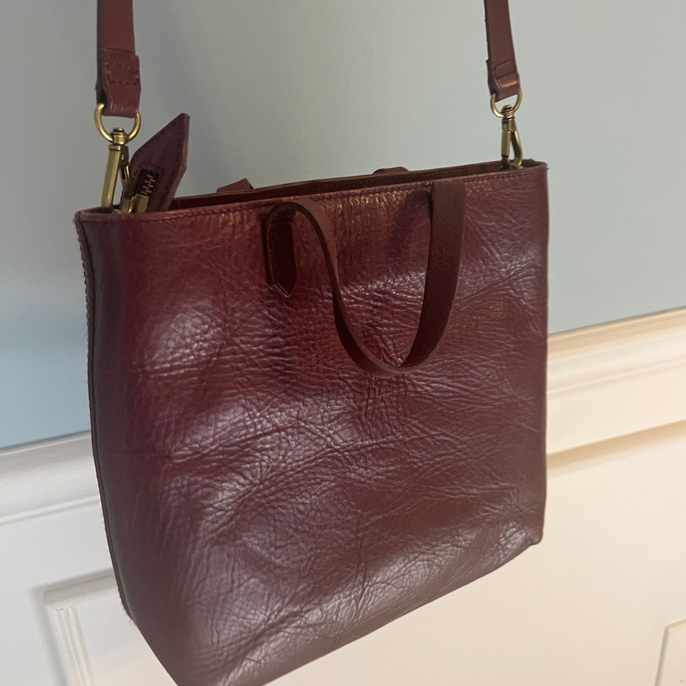 Madewell Burgundy Leather Tote Bag